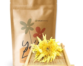Dried Yellow Lotus Flowers: Organic Yellow Nelumbo Nucifera Whole Blossoms
