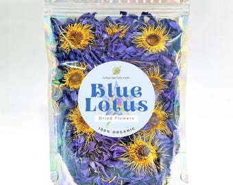 Organic Blue Lotus Flowers: Dried Whole Nymphaea Caerulea - Ships from USA