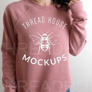 Mockup 3901 Mauve Sweatshirt Bella and Canvas Sponge Fleece Unisex Mock Up Flat Lay Winter