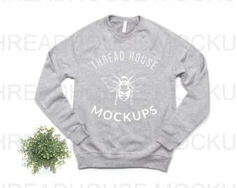 Bella Canvas 3901 Athletic Heather Grey Triblend Sponge Fleece Etsy