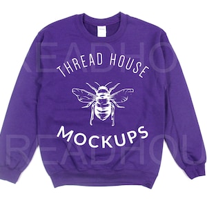 Gildan Sweatshirt Mockup 18000 G180 Purple Unisex Sweatshirt Mock Up Flat Lay Winter