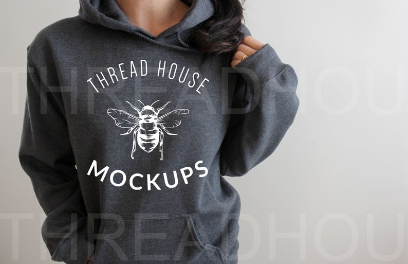 Heather gray hood mockup free information