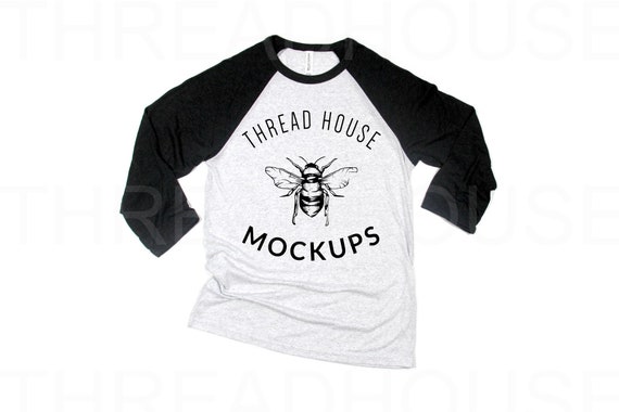 Mockup Bella And Canvas Baseball 3200 3 4 Sleeve Jersey Etsy
