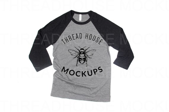 Mockup Bella And Canvas Baseball 3200 3 4 Sleeve Jersey Etsy
