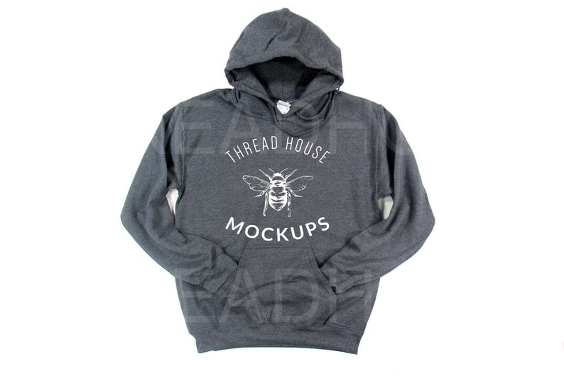 Download Gildan Mockup G185 18500 Hoodie Dark Heather Grey Hooded ...