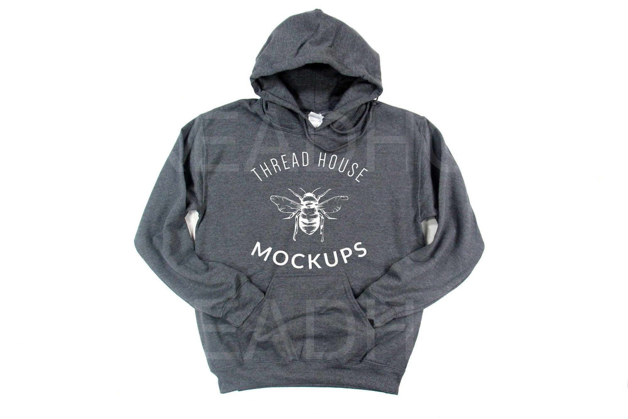 Gildan Mockup G185 18500 Hoodie Dark Heather Grey Hooded