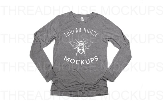 Mockup Bella And Canvas 3501 Long Sleeve Jersey T Shirt Deep Etsy