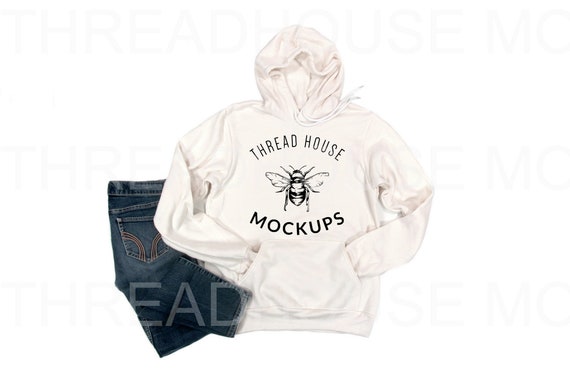 Bella And Canvas 3719 Hoodie Vintage White Hooded Sweatshirt Etsy