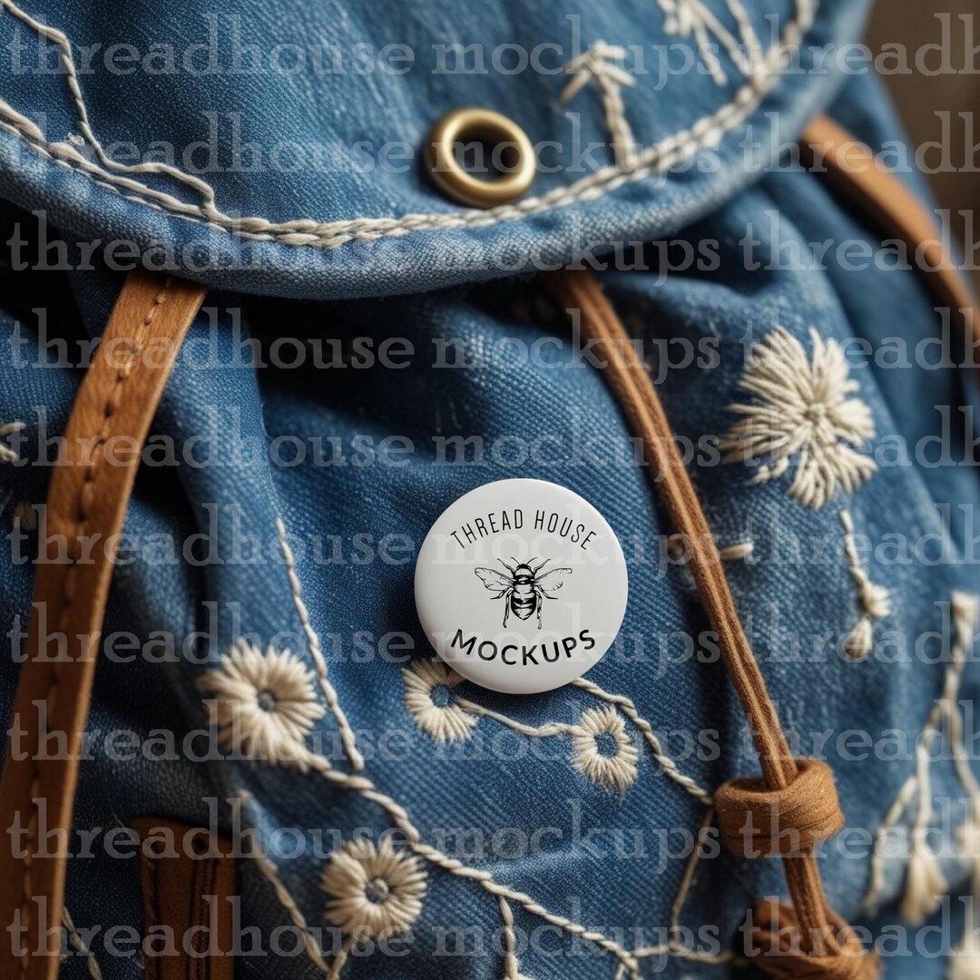 Pin Buttons Backpack Mockup Pinback Round Pin Button Badge on a Backpack Bookbag Bag ...