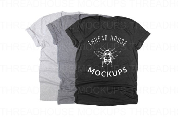 Mockup Bella And Canvas 3001 3413 Athletic Heather Grey Etsy