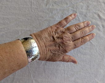 Vintage Danecraft Wide Hammered Sterling Cuff 20g