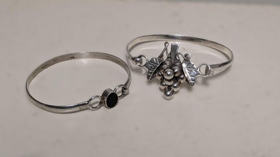 Taxco Sterling Hook-and-Eye Bangle Bracelets
