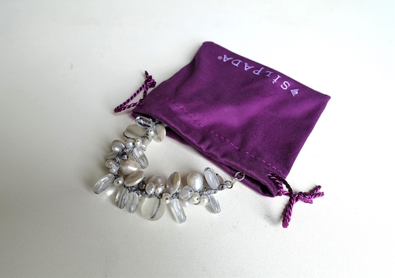 Silpada Display Effervescence Cha-Cha Necklace N2189-Pearl Glass Quartz Sterling