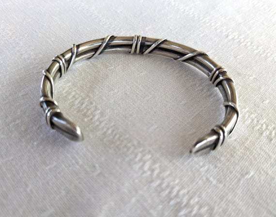 Two Sterling Silver Twisted Artisan Cuffs Unisex - image 4