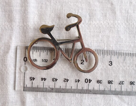 Taxco 17g Solid Sterling Bicycle Brooch, Vintage - image 5