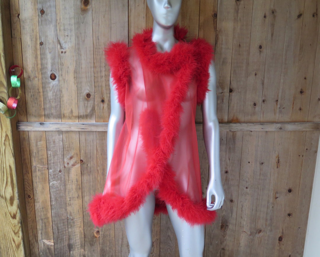 Sheer Red Robe Sexy Lingerie Vintage 1970's Pinup - Etsy
