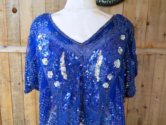 1980's Sequinned Butterfly Top - Vintage - Disco … - image 3