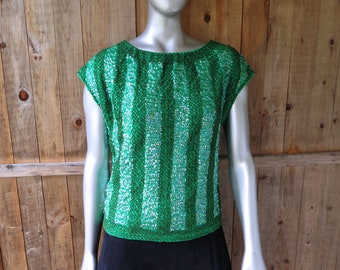 Vintage 1960's British Hong Kong beaded sleeveless sweater