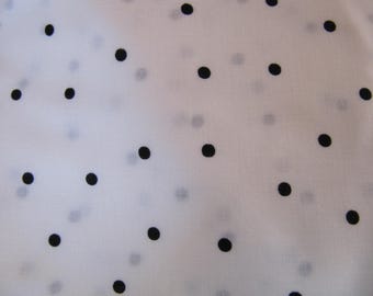 Vintage Freddy Moran Pure Color Black Dots on White Cotton Fabric 1 Yard