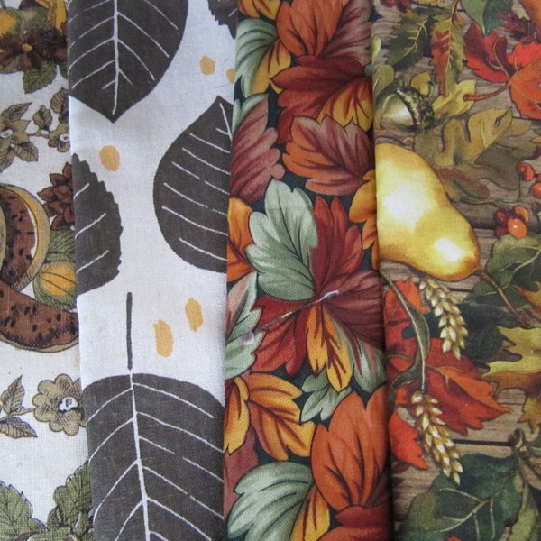 Autumn Leaves Cotton Fabric Assortment Fall Colors