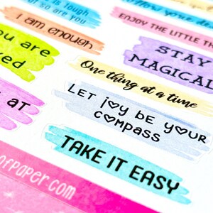 Pegatinas con citas positivas, afirmaciones para bullet journal, pegatinas de salud mental positiva, pegatinas motivacionales, pegatinas para aumentar la autoestima