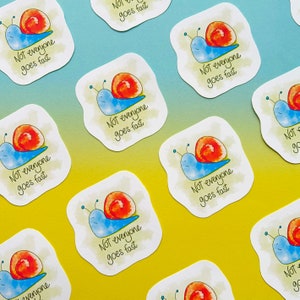 Sticker vinyle escargot : tout le monde ne va pas vite