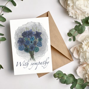 Avec une carte de vœux de sympathie, une carte de sympathie vierge, une carte de deuil, une perte, de la sympathie, une pensée pour vous, nos plus sincères condoléances