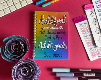 Adulting notebook, A5 Lined Notebook, funny notebook, gift for a friend, notebook for college, gift for teacher