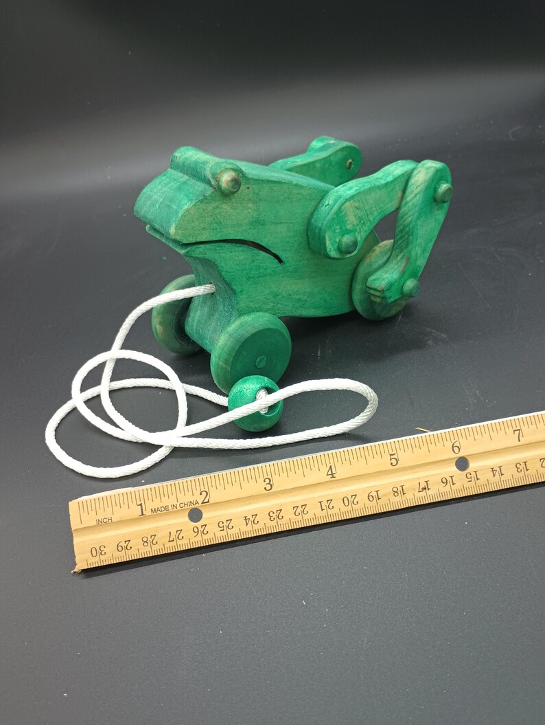 Toy Frog String Wooden Pull Toy Frog - Etsy