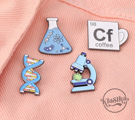 Scient Beaker Microscope Enamel Pin Sets Gift for Student Etsy