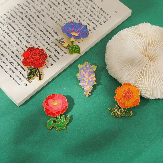 Buy Wild Rose Pin Aesthetic Enamel Pins Express Your Style Online in India  