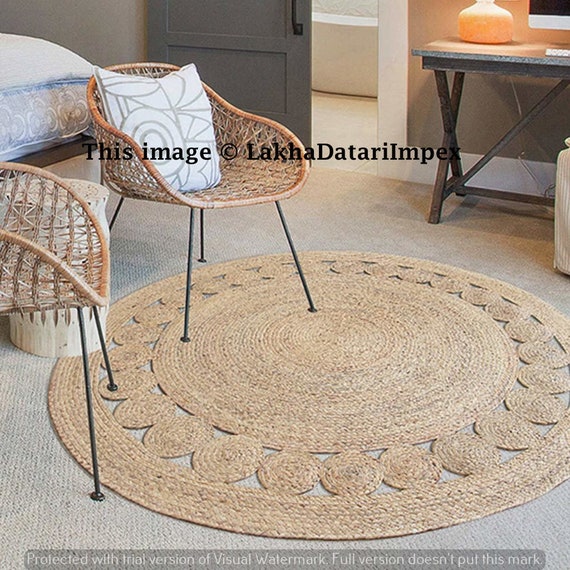 Home Decor Natural Jute Rug Round For Floor And