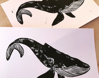 Ballena Jorobada - A4 Lino Print