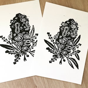 Banksia - A5 Lino Print