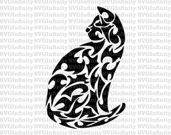 Download Clip Art Mandala Cat Flourish Cat Svg Filigree Cat Clipart Cat Detailed Lace Cat Cut File Delicate Cat Cricut Ornate Cat Svg Zentangle Cat Swirls Art Collectibles