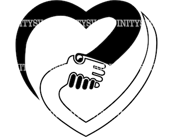 Handshake Friendship SVG, Hands SVG, Heart SVG, Hands Clipart, Hands Cricut, Hands Silhouette, Hand in Hand svg, Silhouette Cricut cut file