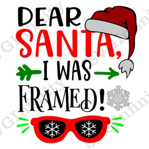 Caro Babbo Natale, I Was Framed SVG, Christmas shirt SVG, Santa shirt, Merry Christmas svg, Silhouette Cameo Cricut cut file, dxf, pdf, png, eps