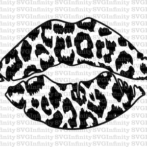 Leopard Lippen SVG, Valentinstag SVG, Lippen Clipart, Kuss Lippen, Distressed Lippen, SVG für Cricut, Silhouette geschnitten Datei, png, Instant Download