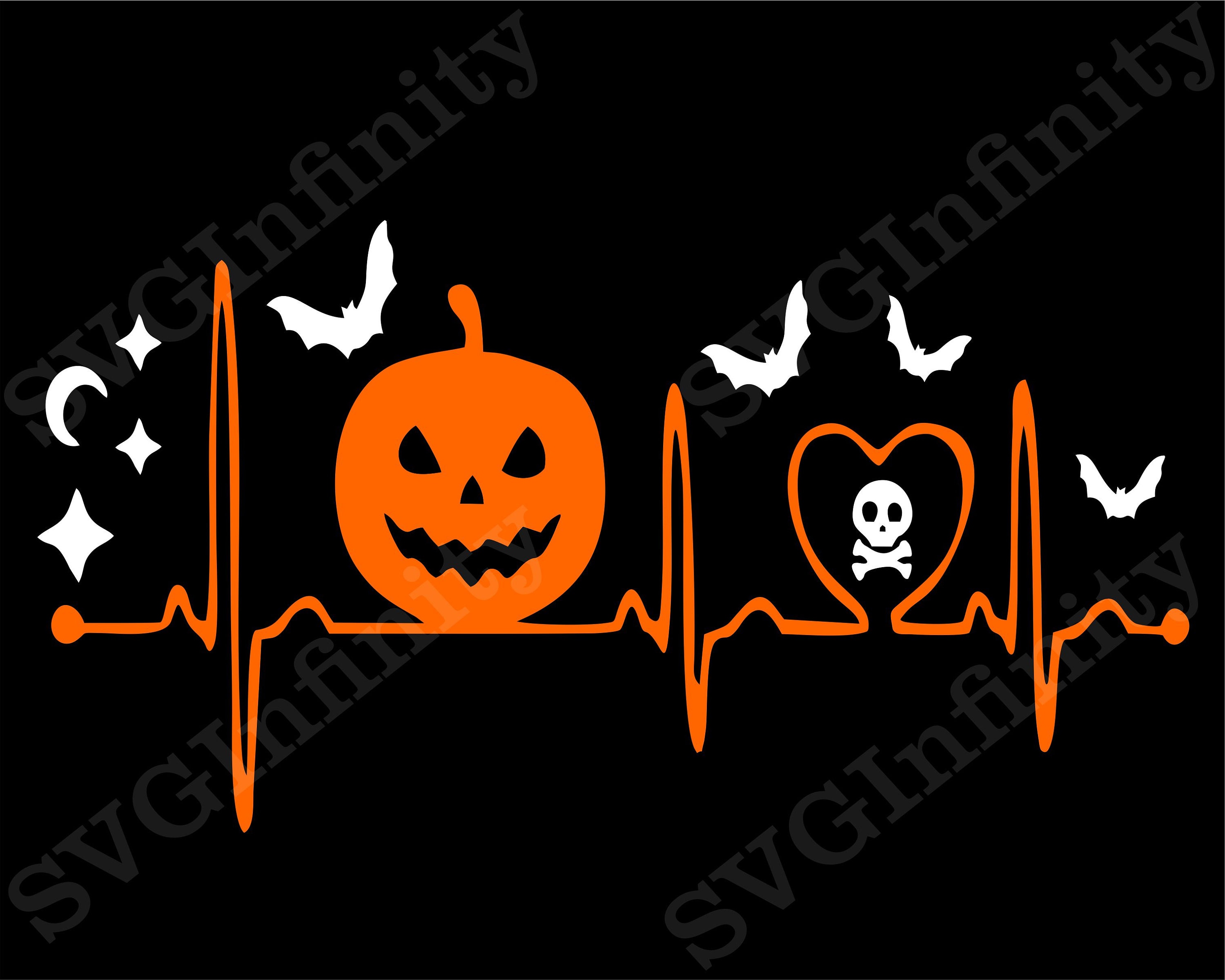 Calabaza Cardiogram SVG Halloween Heartbeat svg Otoño 2020 Etsy