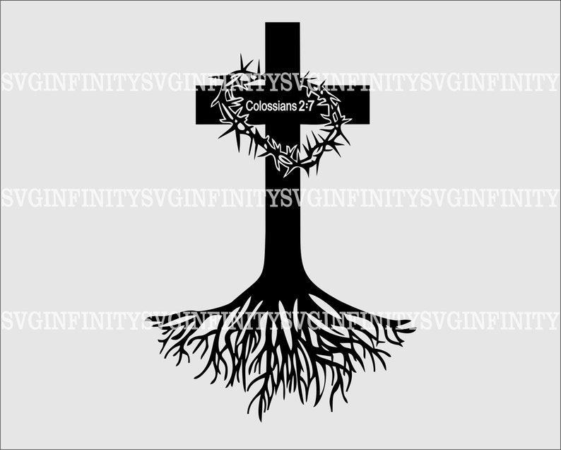 Christian Cross SVG, Rooted in Christ SVG, Bible Verse SVG, Jesus Svg ...