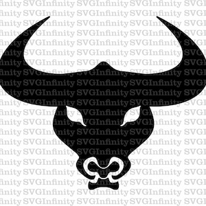 Bull Head SVG, Animals svg, Bull Silhouette svg, Bull clipart svg, svg For Cricut, Silhouette Cut File, png, dxf, eps, pdf, Téléchargement instantané