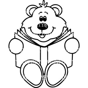 Teddybär mit Buch SVG, Teddy Bär SVG, Lieblingsspielzeug svg, Teddy Bär Silhouette svg, Teddy Bär Clipart, Silhouette Cricut Plotterdatei, png