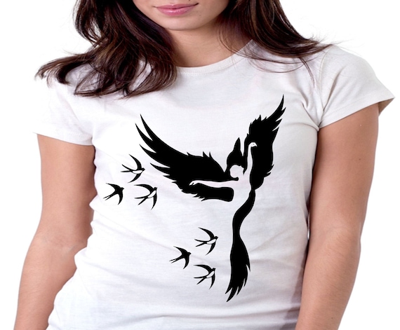 Dancing Woman Bird SVG,  Raven svg, Dancer svg, Cool T Shirt svg, Silhouette cut file, Cricut file, dxf, pdf, png, eps, Instant Download