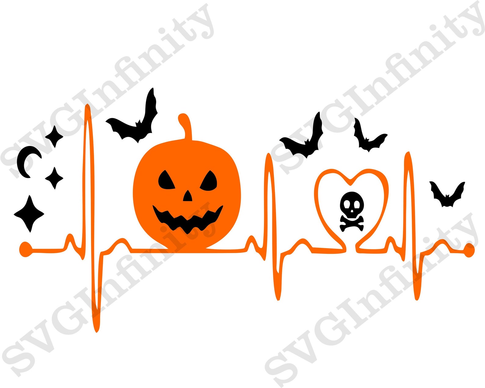 Pumpkin Cardiogram SVG Halloween Heartbeat svg Automne 2020 | Etsy