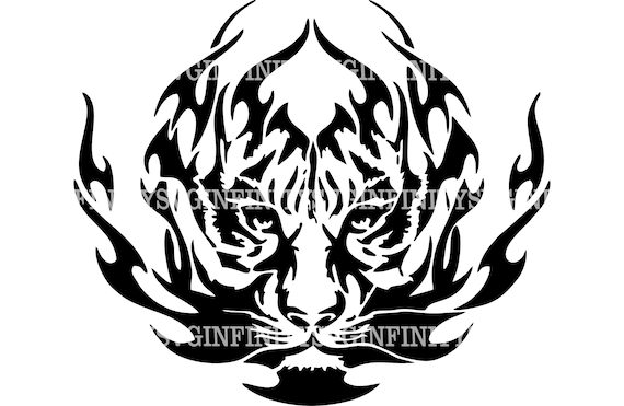 Tiger on Fire SVG, Tiger Head SVG, Tiger Face SVG, Tiger Clipart, Tiger  Cricut, Tiger Silhouette, Tribal Tiger, Tattoo, Silhouette Cut File - Etsy
