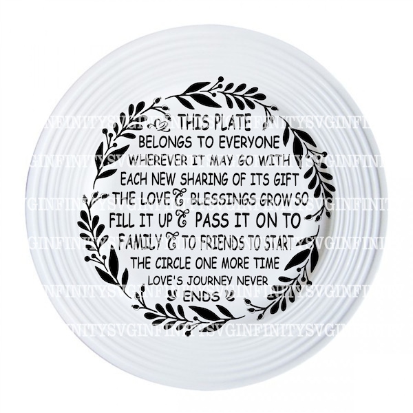 The Giving Plate SVG, Happy Thanksgiving, Serving Plate svg, Kitchen Quote svg, Kitchen Gift svg, Kitchen Saying, Thanksgiving Clipart svg