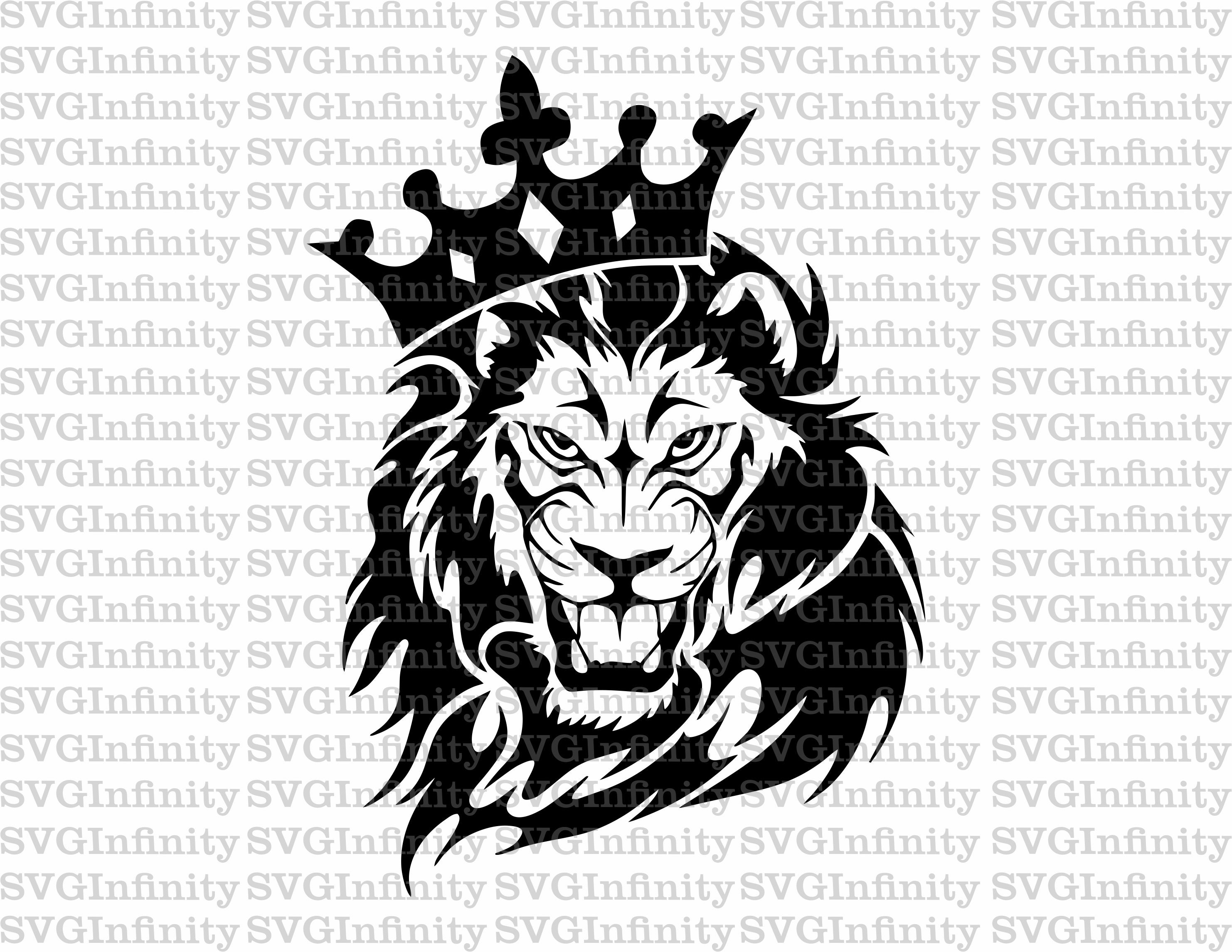 roaring lion with crown tattoo