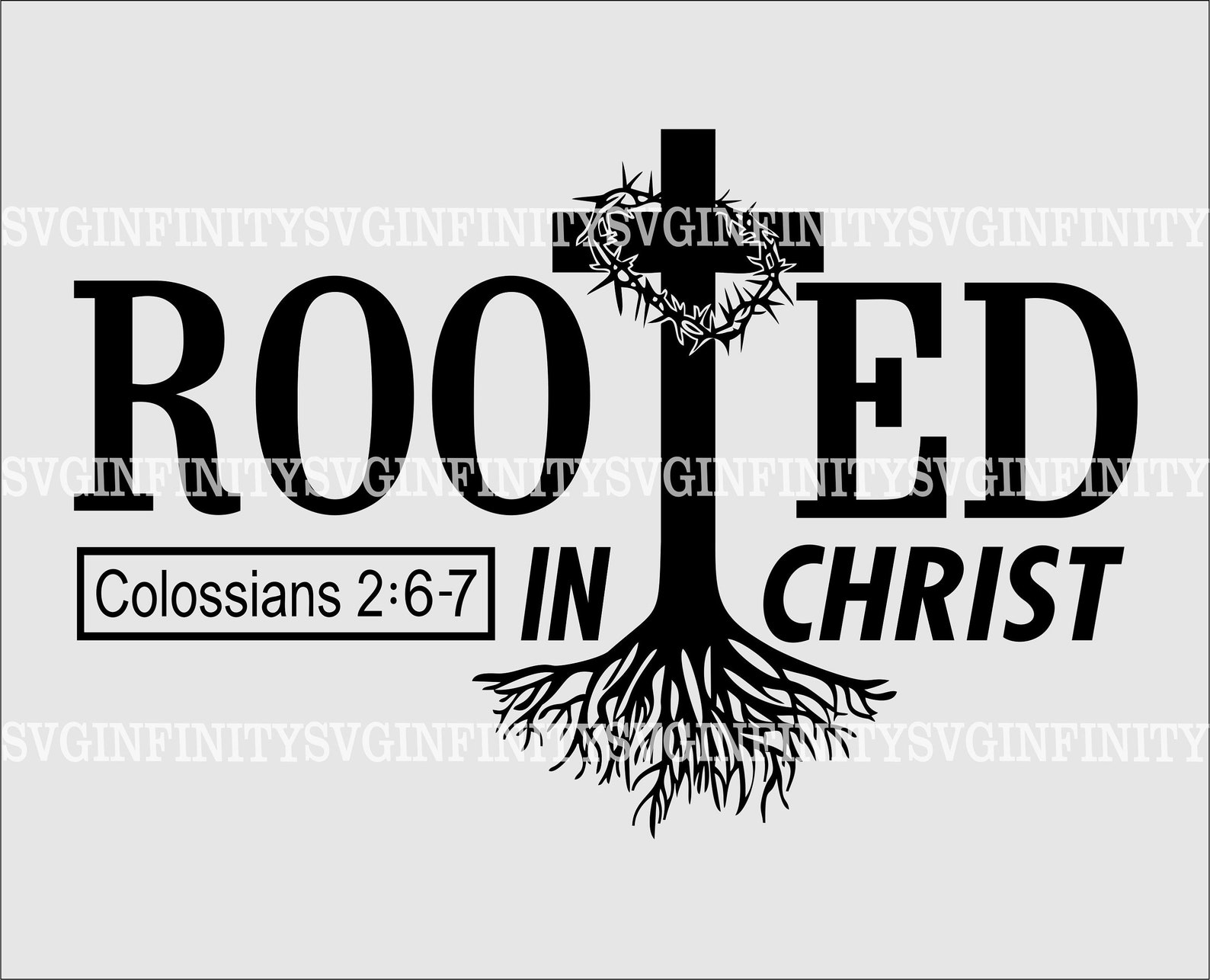 Rooted in Christ SVG Christian Cross SVG Bible Verse SVG - Etsy