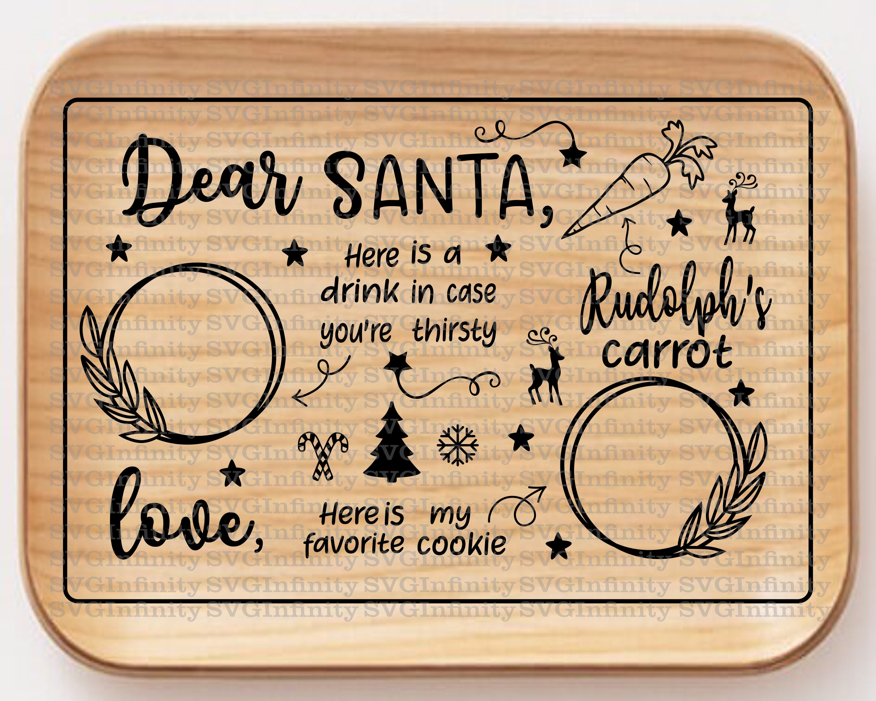 Dear Santa Christmas Tray SVG Christmas Cutting Board SVG - Etsy