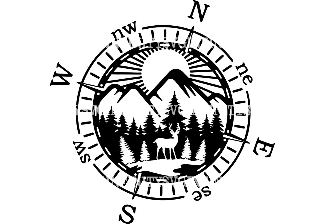 Compass SVG, Vintage Compass, Nature Lover, Travel Lover, Compass